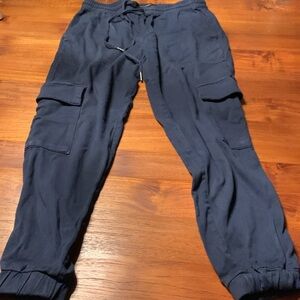 Banana Republic preppy jogger pants, Petite XS, navy